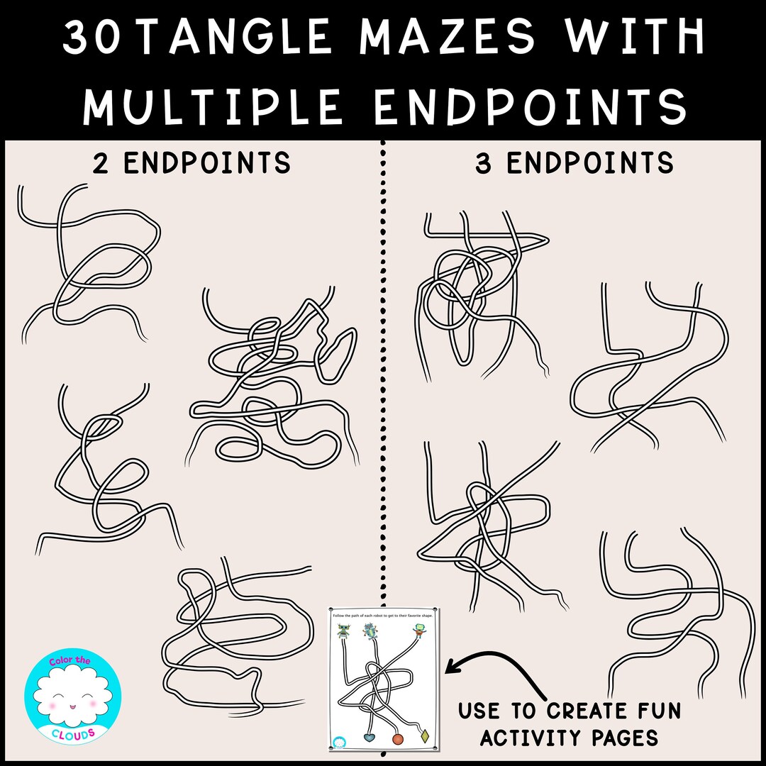 Mazes for Kids Clipart With Multiple Entrances and Exits Maze Etsy Israel