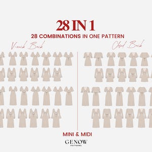 V-neck Dress Pattern | Bias Cut Dress Pattern with Sleeves | Midi & Mini Slip Dress Sewing Pattern | PDF Digital Pattern | Sizes 3XL-5XL image 10