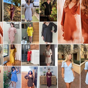 V-neck Dress Pattern | Bias Cut Dress Pattern with Sleeves | Midi & Mini Slip Dress Sewing Pattern | PDF Digital Pattern | Sizes 3XL-5XL image 8