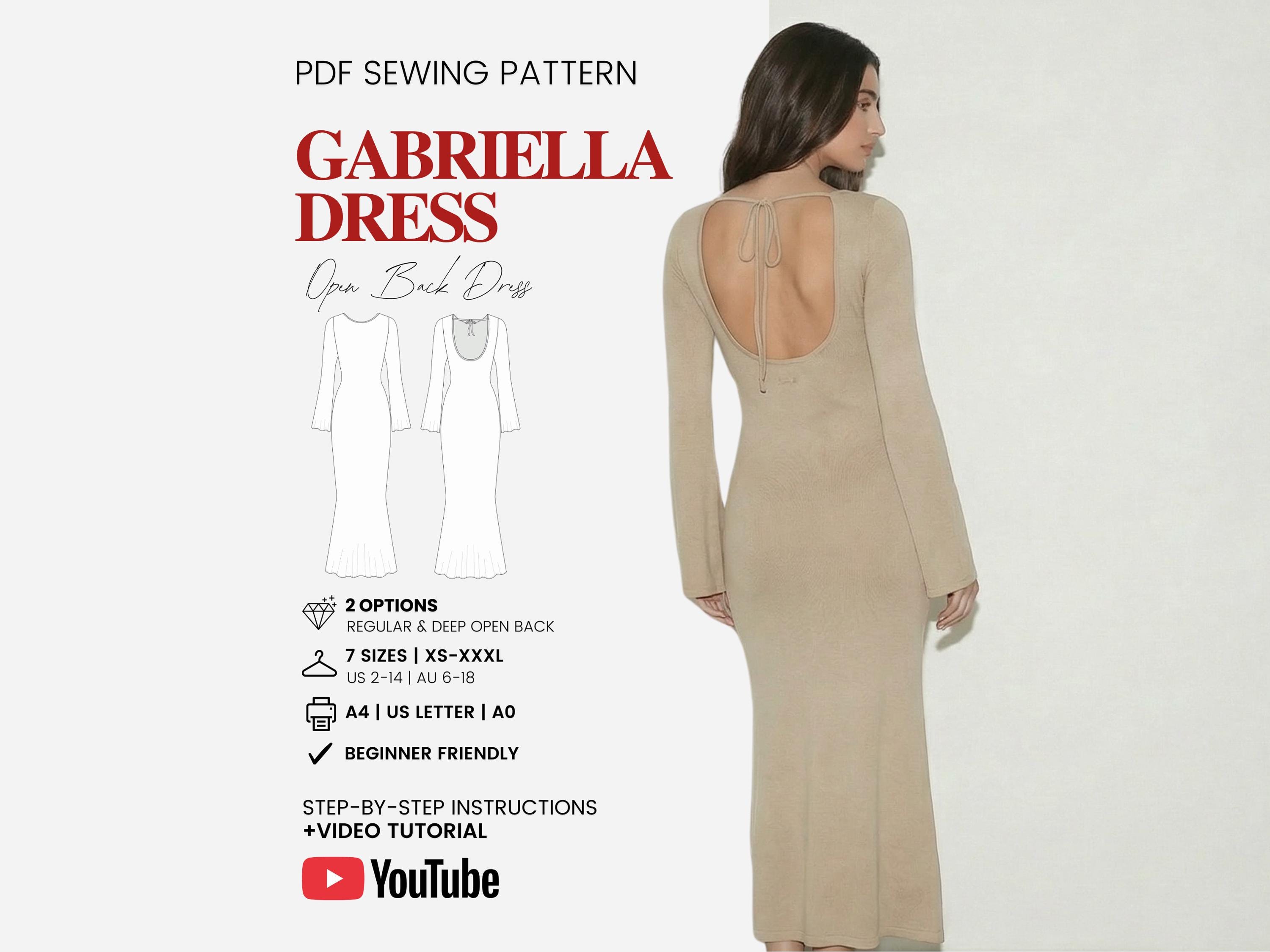 Backless Dress Sewing Pattern | Long Sleeves Summer Dress Pattern | Slip  Dress Pattern | Digital Download | Beginner Pattern | Sizes XSXXXL - Etsy