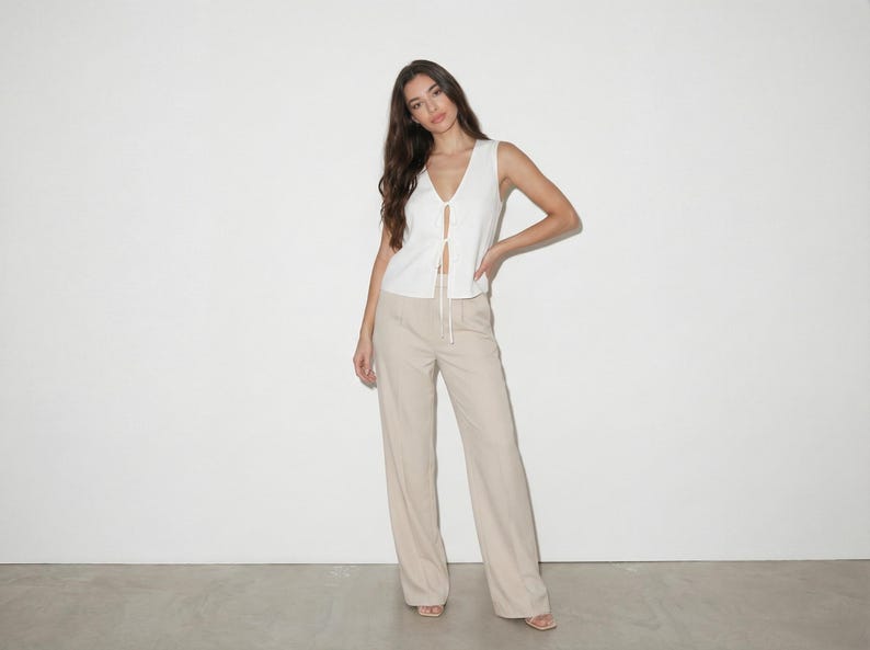 Naaipatroon voor een vest met strik aan de voorkant | Patroon voor een zomertop met strik voor dames | Patroon voor een vest met strik aan de voorkant | Eenvoudig naaipatroon voor beginners | Maten XS - XXXL afbeelding 6