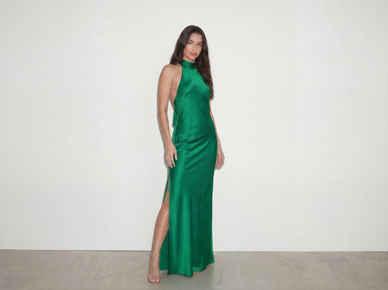 Patrón de vestido halter | Patrón de vestido de fiesta | Patrón de vestido maxi | Patrón de vestido formal de satén | Vestido sin espalda | Vestido con espalda descubierta | Tallas XS-XXXL imagen 6