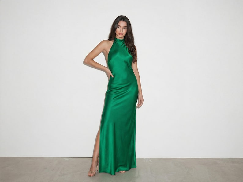 Patrón de vestido halter | Patrón de vestido de fiesta | Patrón de vestido maxi | Patrón de vestido formal de satén | Vestido sin espalda | Vestido con espalda descubierta | Tallas XS-XXXL imagen 5