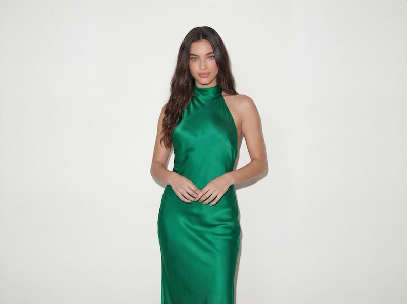 Patrón de vestido halter | Patrón de vestido de fiesta | Patrón de vestido maxi | Patrón de vestido formal de satén | Vestido sin espalda | Vestido con espalda descubierta | Tallas XS-XXXL imagen 7