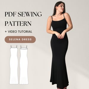 Bodycon Maxi Dress Sewing Pattern, Flare Maxi Length, Summer Dress Pattern, Maxi Slip Dress Pattern, Easy Pattern, Maxi Dress Knit Fabric,