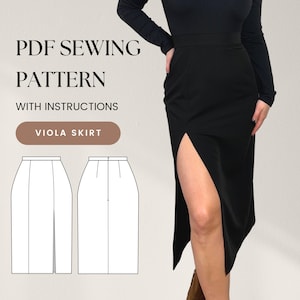 Patrón minifalda corte A con cinturilla y limo | Patrón falda midi |Mini & Midi | Fácil, apto para principiantes| A4, Carta estadounidense, A0| XXS-XXXL