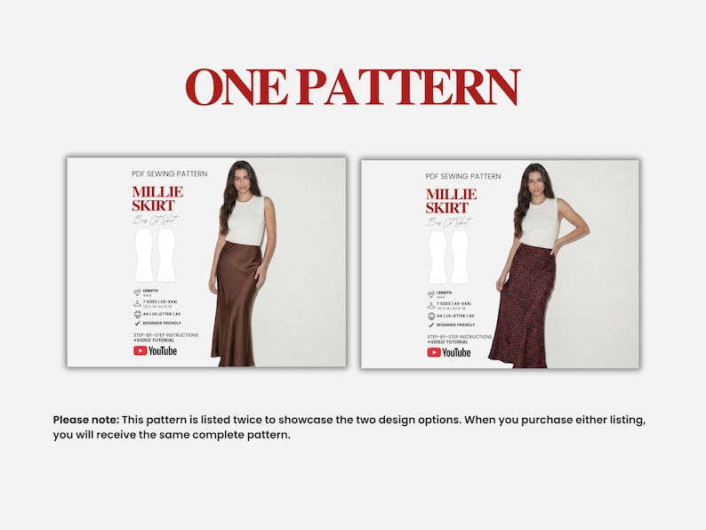 Maxi Skirt Pattern | Long Skirt Sewing Pattern | Satin Silk Long Skirt | Womens Sewing Pattern | Beginner Digital Pattern | Sizes XS-XXXL image 18
