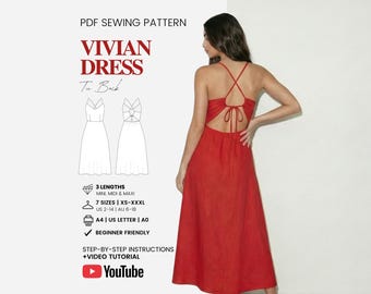 chinese dress ladies Cowl Neck Gown Sleeveless Maxi Dress Sewing Pattern 'Ivory' – Winslet's Sewing  Patterns