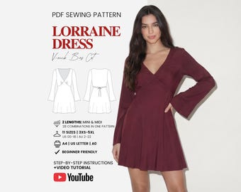 how to cut v-neck dress Plunging V-neck with V-back Formal Dress : r/sewing