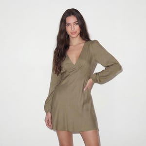 V-neck Dress Pattern | Bias Cut Dress Pattern with Sleeves | Midi & Mini Slip Dress Sewing Pattern | PDF Digital Pattern | Sizes 3XL-5XL image 3