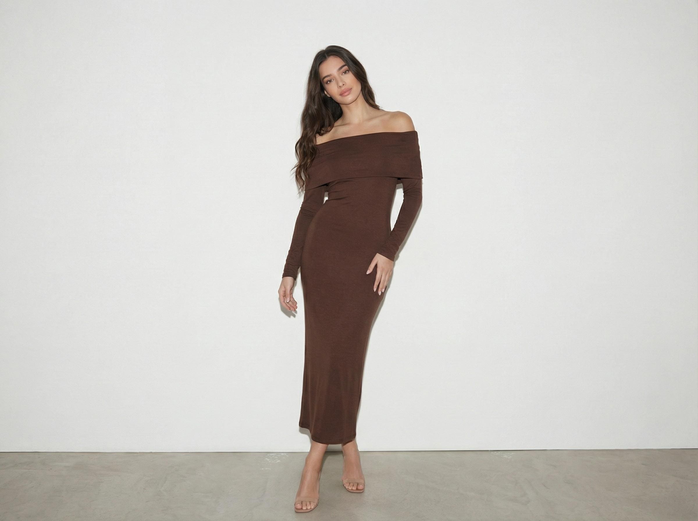 off the shoulder knit dress pattern Off-shoulder Dress Sewing Pattern | Knit Dress Longsleeve Pattern | Jersey Knit  Pattern | Easy Beginner Friendly Pattern | Sizes XSXXXL