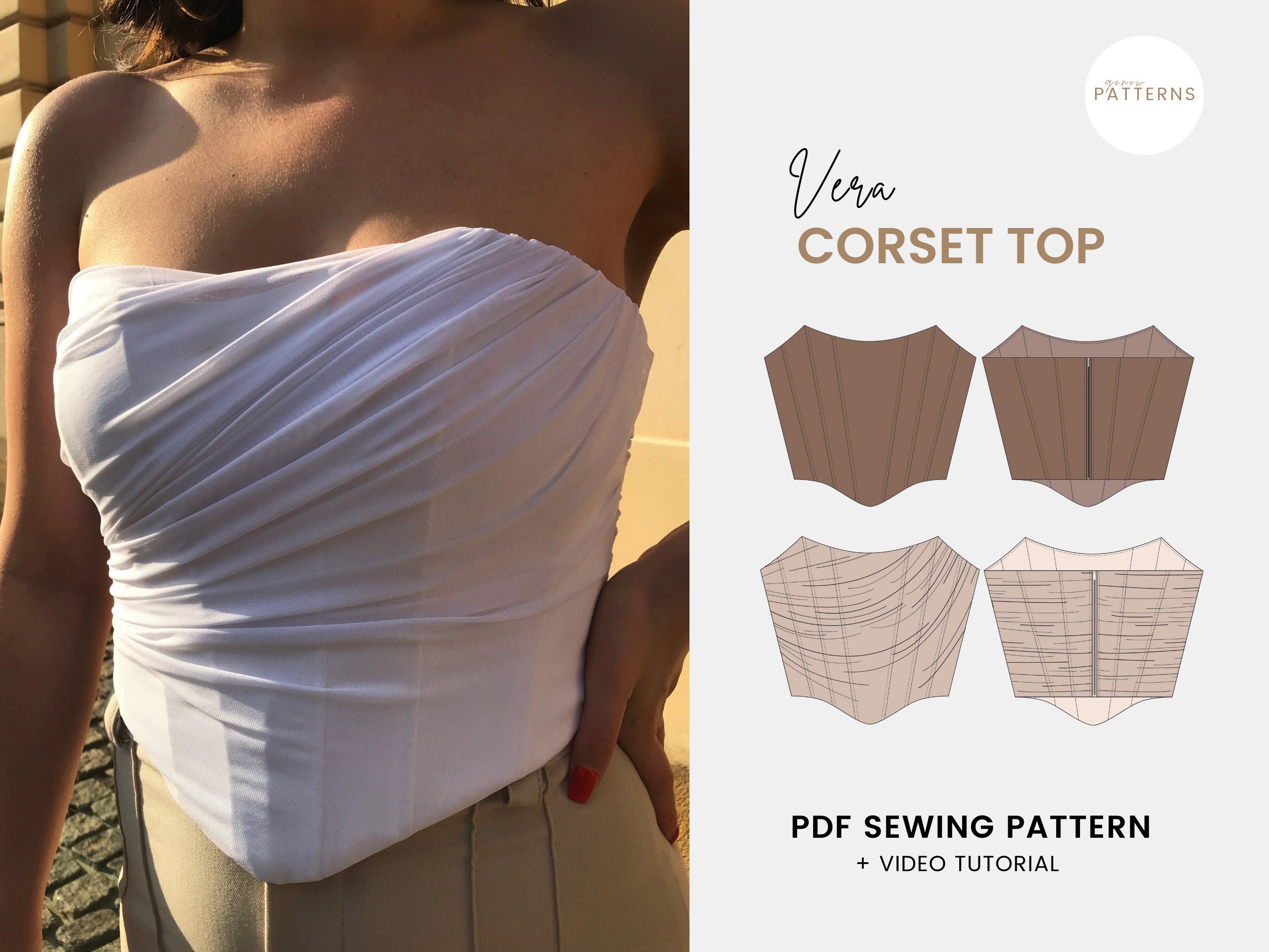 MEN'S CORSET PATTERN // Pdf Sewing Pattern Bandeau Corset Top for