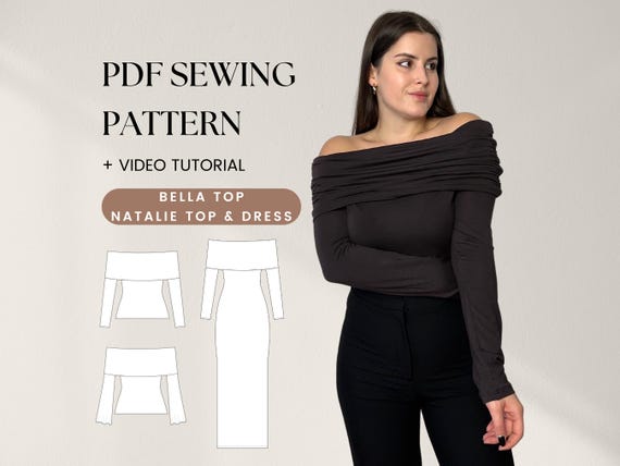 Off Shoulder Top Dress Sewing Pattern | Long, Midi, Cropped