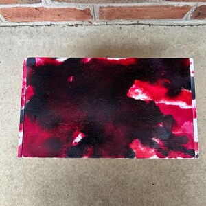 Black and Red Splatter Drip Painted Cigar Box Jewelry Organizer Alcohol Ink Stash Box