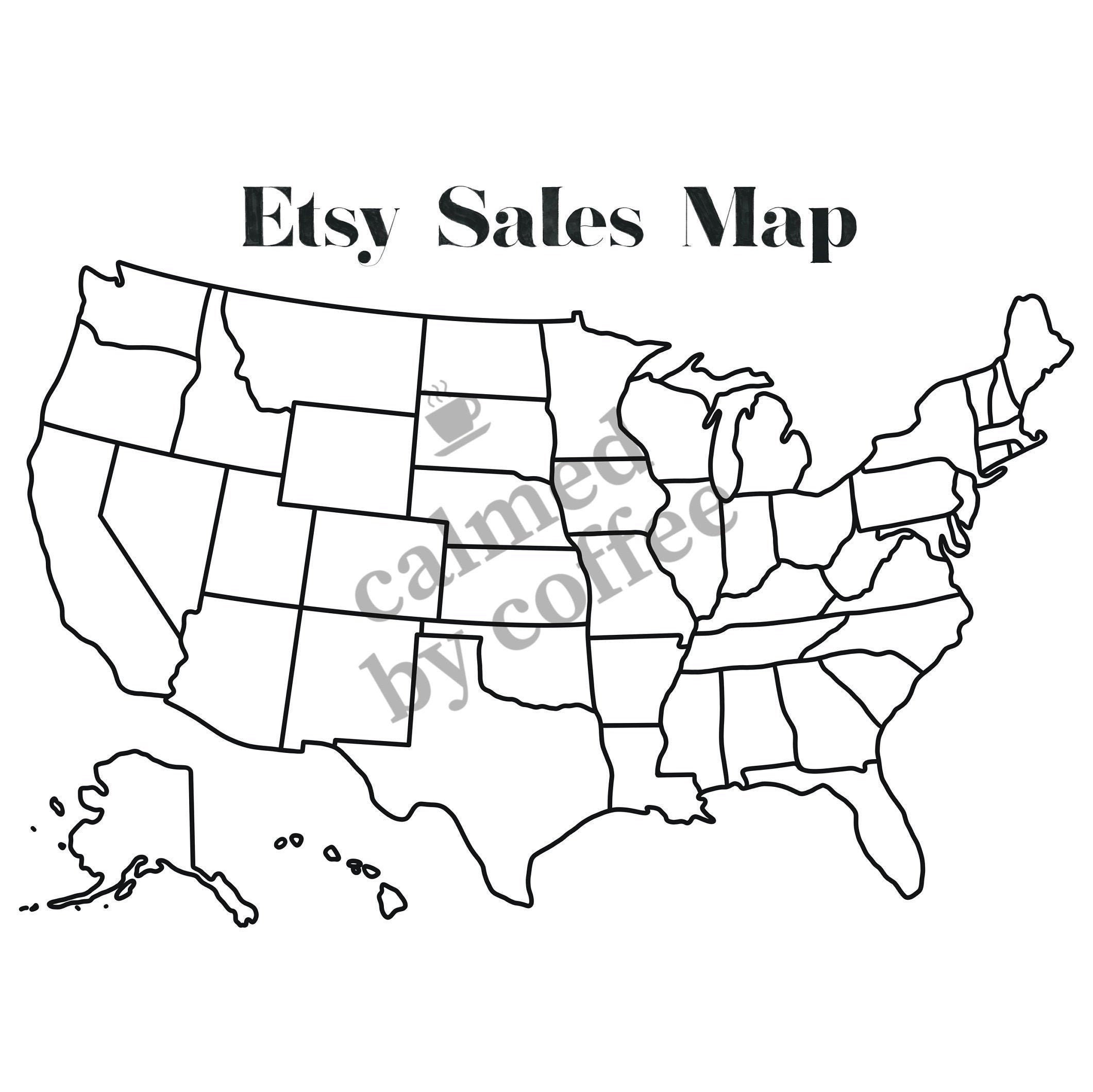 Etsy Sales Map DIGITAL FILE Print or Use Procreate Etsy