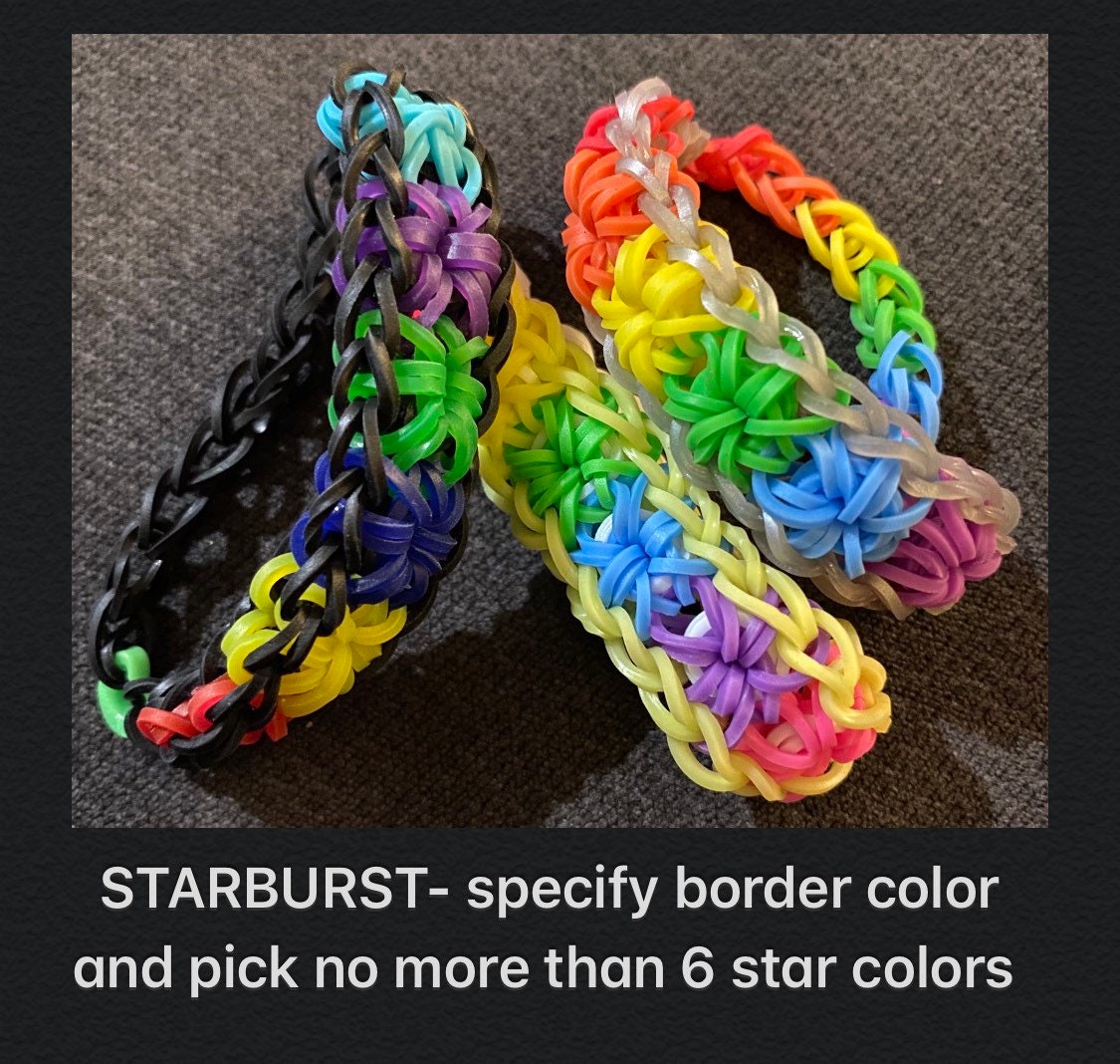 FREE SHIPPING Custom Rubber Band Bracelet / Flag / Starburst Etsy