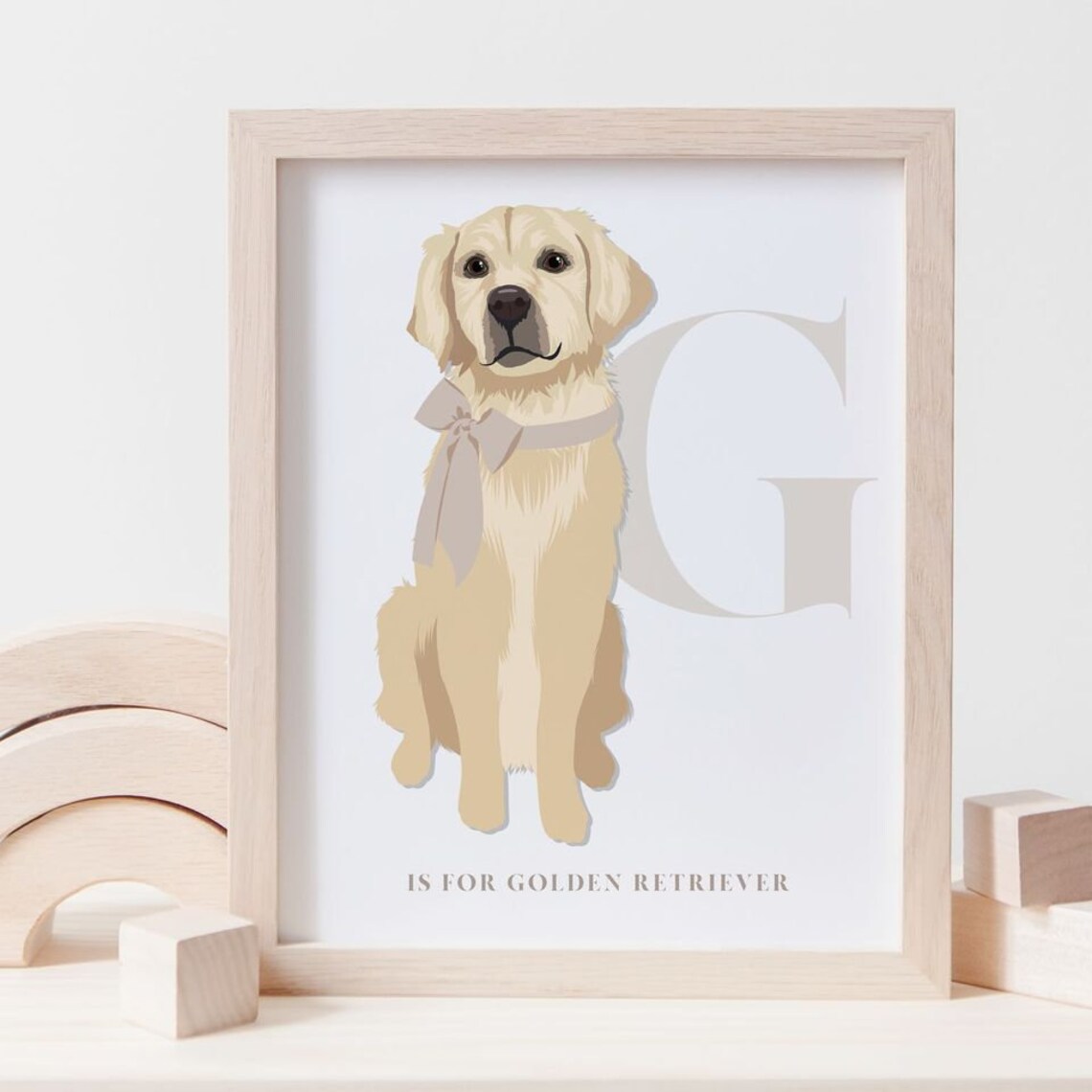 Golden Retriever Nursery Decor Gender Neutral Nursery Art Etsy
