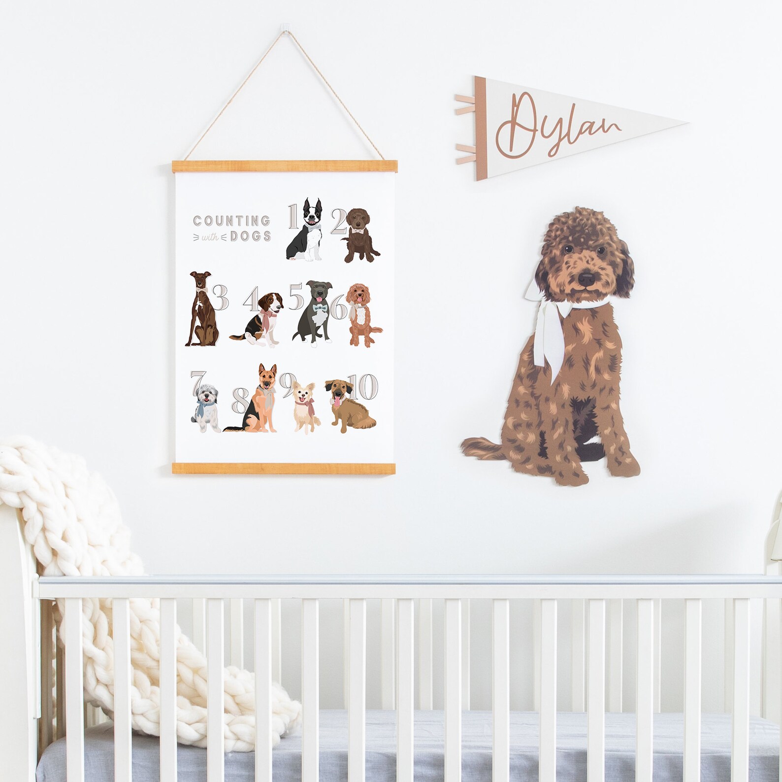 Dog Nursery Print Art Set Alphabet Print Set Digital Etsy