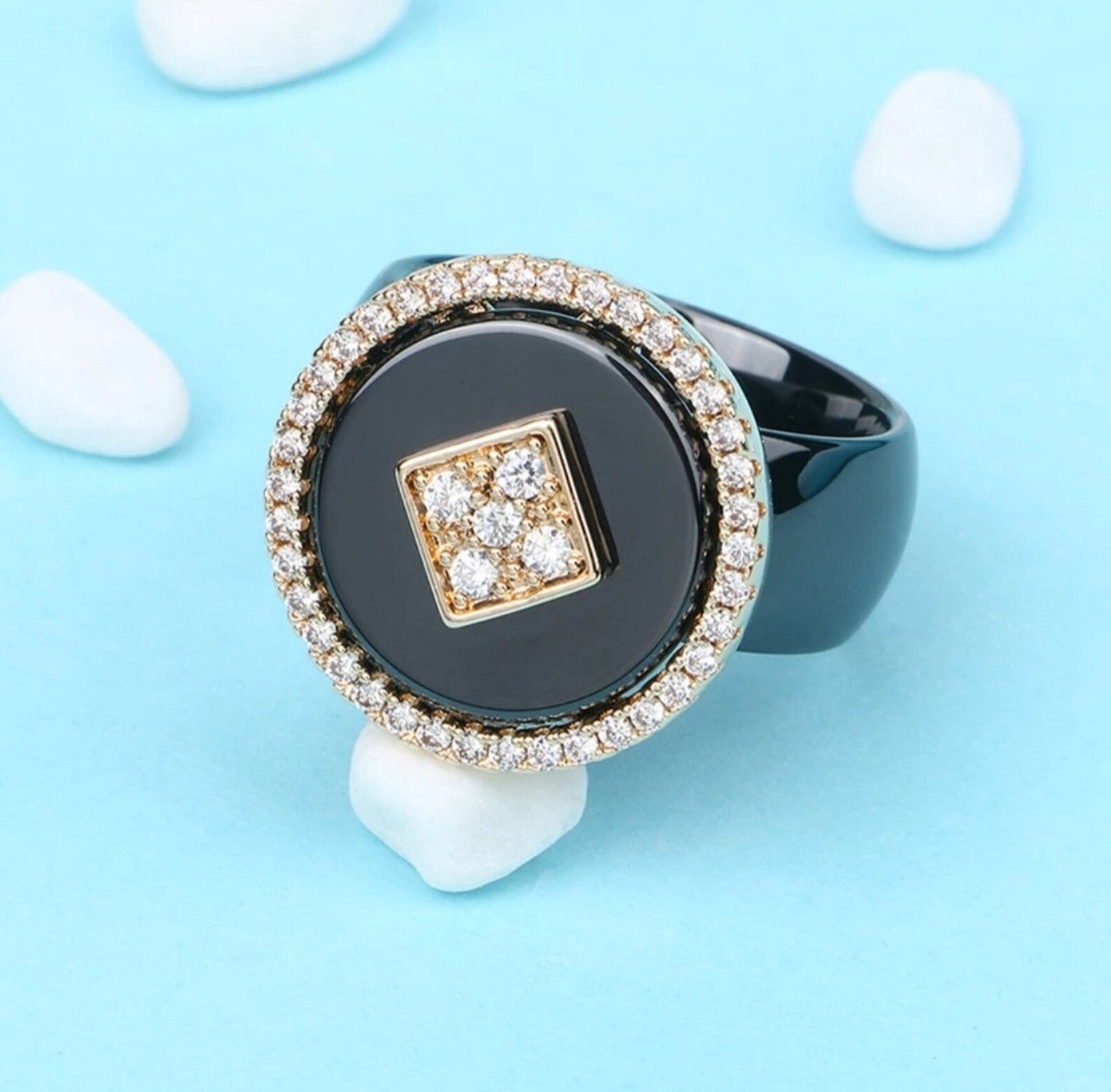 Ceramic rings / Stainless steel rings for women / Classic ring Etsy