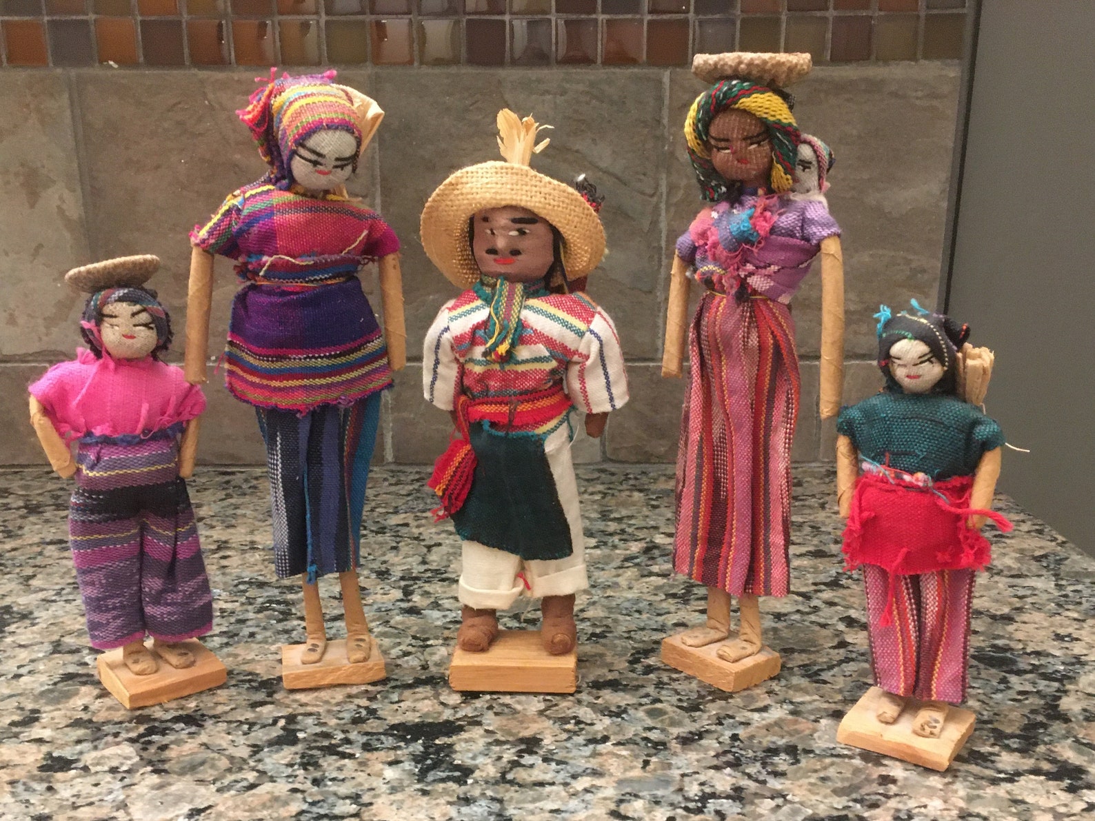 Vintage Set of 5 GUATEMALAN Cloth Folk Dolls Price Reduced - Etsy