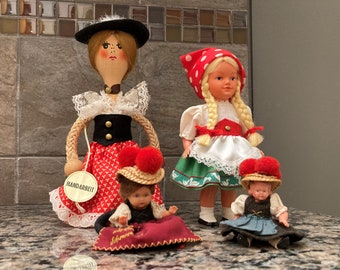 Sammlung von 4 Vintage Puppen (Schwarzwald)