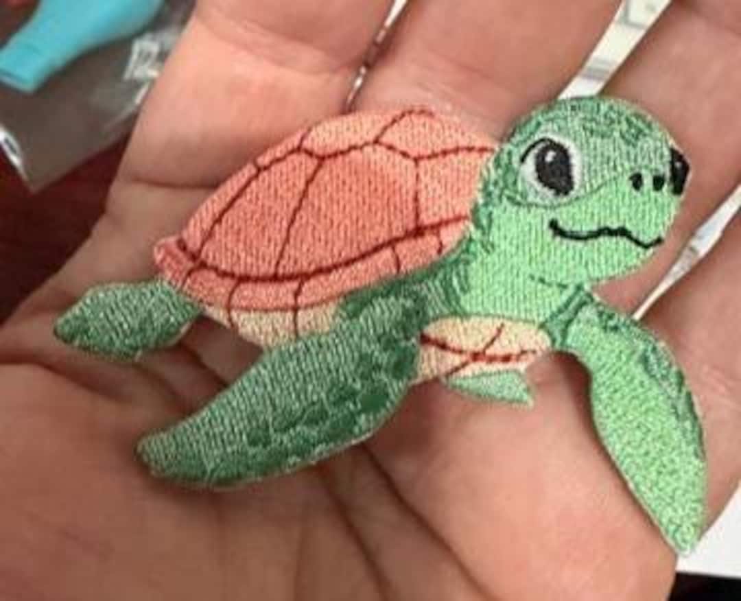 Sea Turtle Embroidered Patch 2.75” Cute Ocean Turtle Iron-on Applique ...
