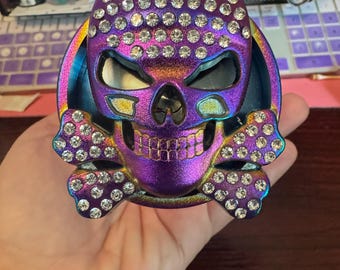Skull Grinder Girly Herb Spice Grinder Skull With Rhinestones Cute Shiny Heavy Duty