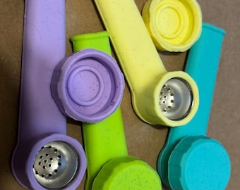 Pipe Silicone Pipe Glitter Pastel Sparkle Bowl Metal Insert Pipe With Lid