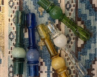 Chillum-pijp – bal en ketting – glazen chillum
