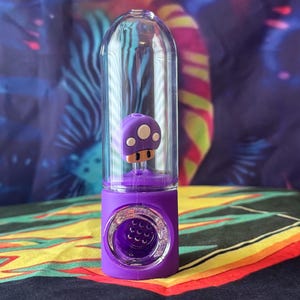 Fajka Grzybek Śliczna Silikonowa Szklana Hybrydowa Fajka Miska Szklana Wkładka Fajka