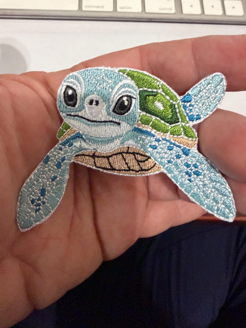 Cute Sea Turtle Embroidered Patch – 2.75” X 2” Iron-on or Sew-on Ocean ...
