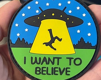 UFO Alien Space 3D PVC Hook And Loop Tactical Morale Patch
