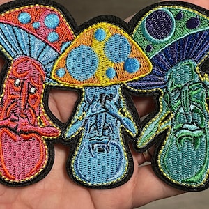 Psychedelic Mushroom Trippy Boho Hippy Patch