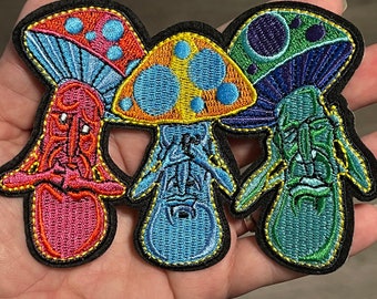 Psychedelic Mushroom Trippy Boho Hippy Patch