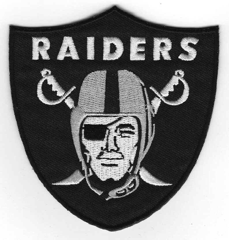 Raiders Football Patch 4'' X 4'' Iron On Etsy
