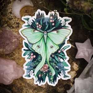Sticker fantaisie Luna Moth, sticker pour ordinateur portable ou téléphone, cliquez pour voir les photos !