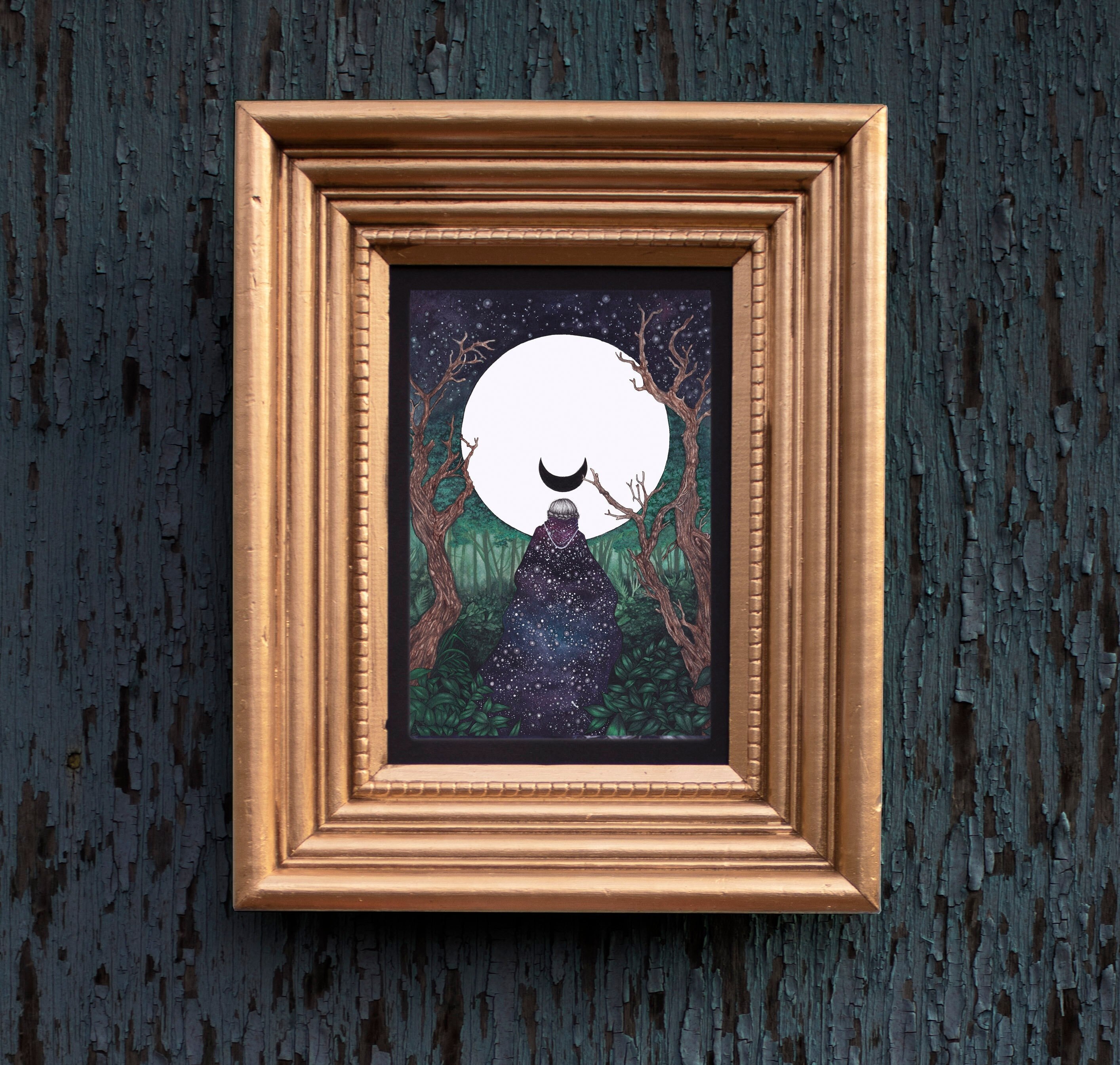 Wild Goddess of the Moon Small Print 4x6 and 5x7 | Diana Art Print | Witchy Goddess, Pagan, Wicca, click for more photos!