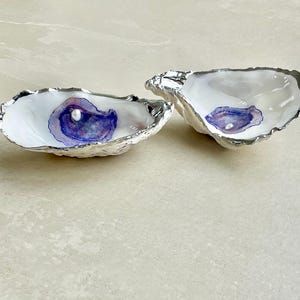 Gilded Oyster Shell Trinket Dish: Real Pearl, Coastal Decor - Etsy