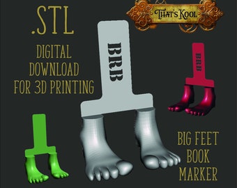 Big Foot Bookmark 3D Print STL. file - Stl File - 3D printing file - 3D printable File - Ready to print - 3D Model Big Feet, Book marker.