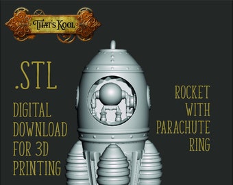 Rocket Parachute Toy 3D Print STL. file - Stl File - 3D printing file - 3D printable File - Ready to print - 3D Model