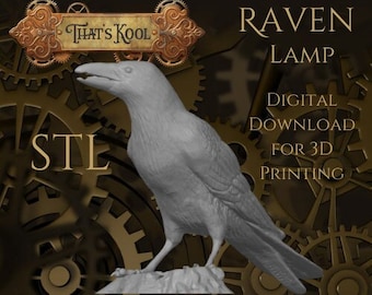 The Raven - Gothic Raven Black Bird Lamp STL. File - Stl File - 3D printing file - 3D printable File - Ready to print - 3D Model - Poe