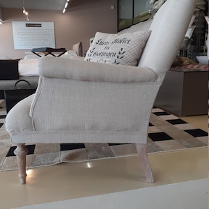 Vintage linen armchair from the 60s.