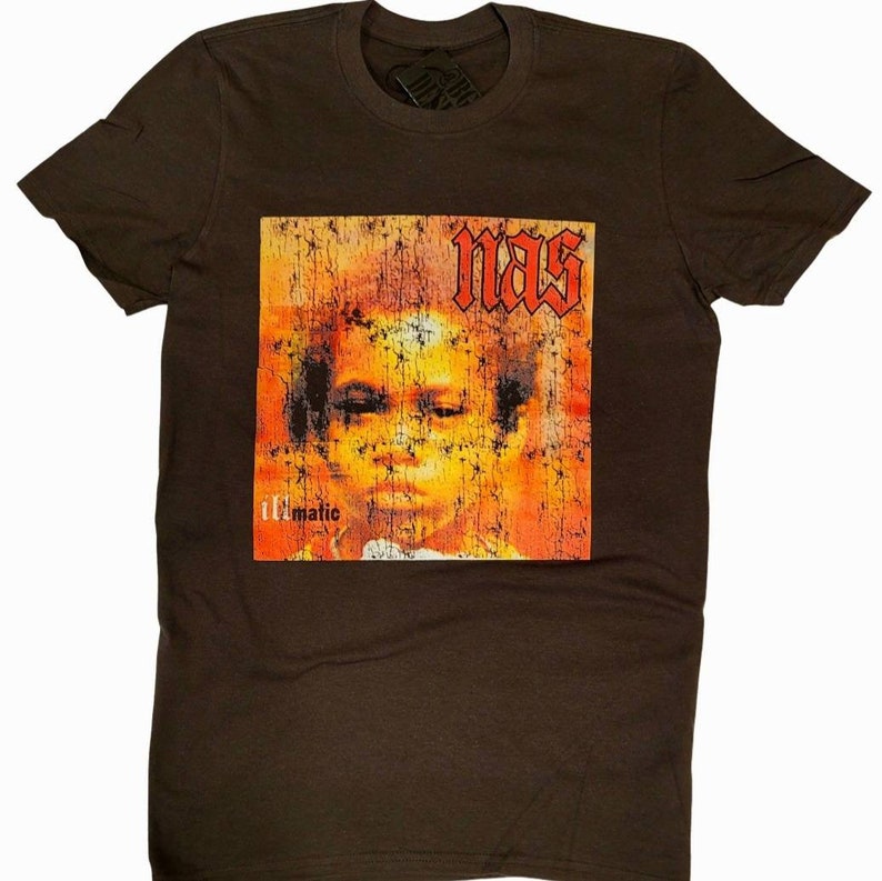 NAS ILLMATIC Album Art nasty nasir It Was Written Retro 90/'s rap hip hop Vintage Distressed Bootleg Style Ultra Premium T-Shirt Grey