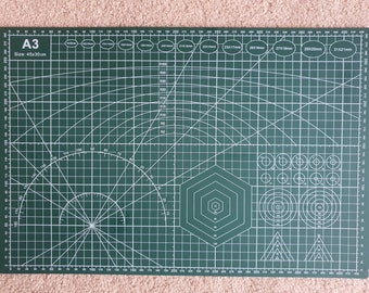 DUE - Tappetino da taglio A3 autorigenerante, scala, antiscivolo, doppio lato multistrato. Ideale per trapuntatura, cucito, stampa 3D, arti e mestieri