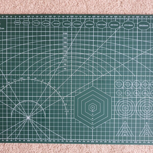 TWO - Self Healing A3 Cutting Mat, Scale , Non Slip, Multi Layers Double Side. Great for, Quilting, Sewing, 3D Printing, Arts and Crafts