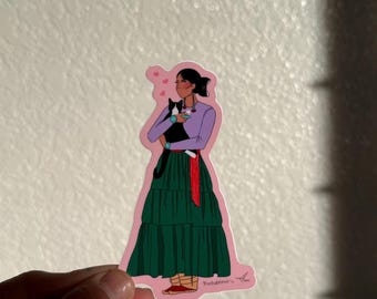 Navajo Mädchen und ihre Katze Sticker