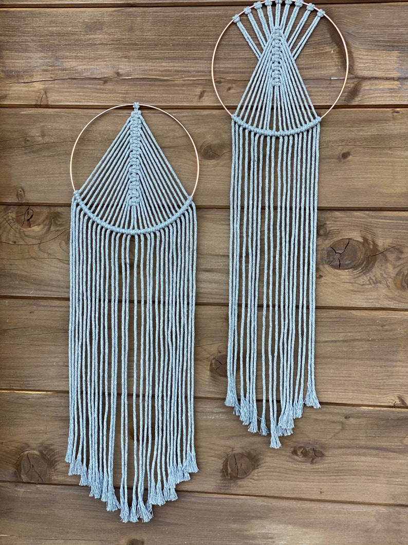 Set of two macrame hoop wall hangings in various sizes and Etsy
