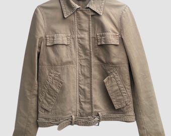 Vintage Max Mara Sportmax Cotton Utility Jacket Khaki Made in Italy Size 36 (XS)