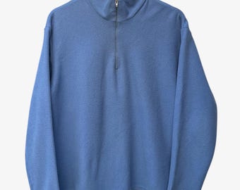 Vintage 90s Patagonia Capilene Fleece Pullover Sweater Women's L Sky Blue 1/4 Zip