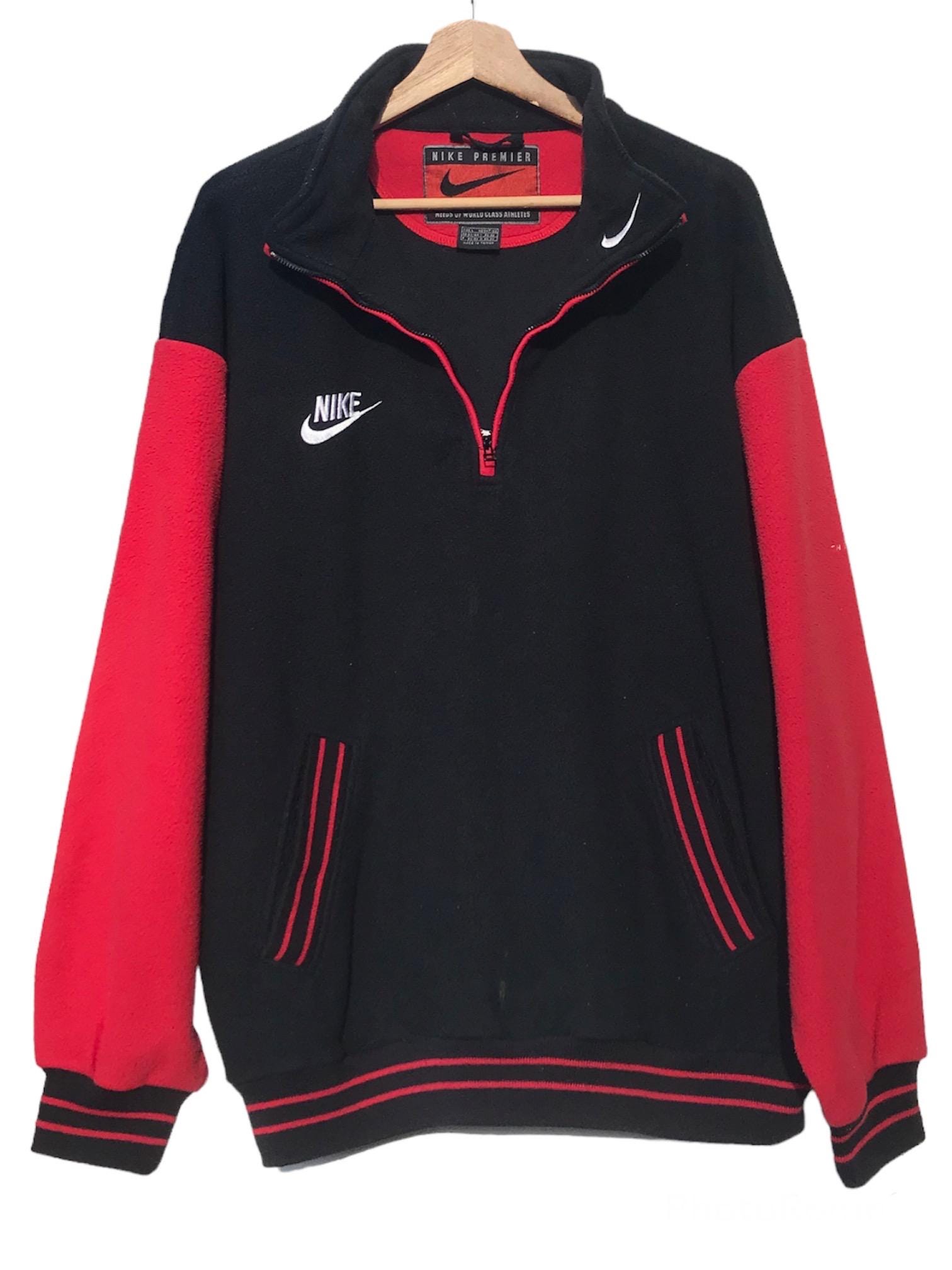 Vintage 90's Nike Premier Big Swoosh Quarter Zip Fleece Men's L - Etsy